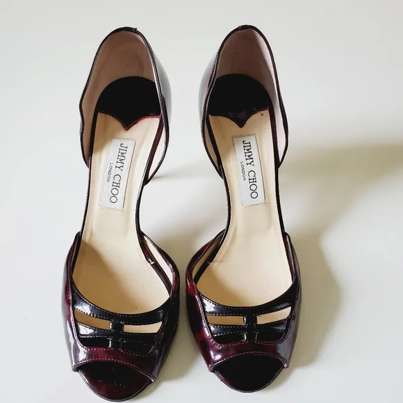 Jimmy Choo Dark Burgundy and Black Formal Shoes